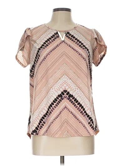 Pre-owned Auw Short Sleeve Blouse In Pink