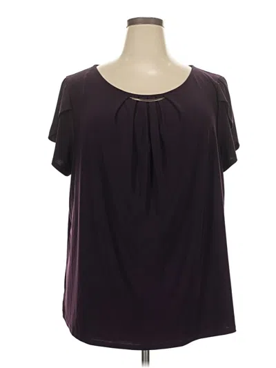 Pre-owned Auw Short Sleeve Blouse In Purple