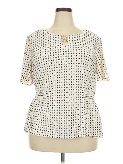 Pre-owned Auw Short Sleeve Blouse In White