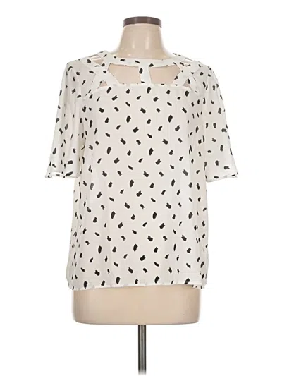 Pre-owned Auw Short Sleeve Blouse In White