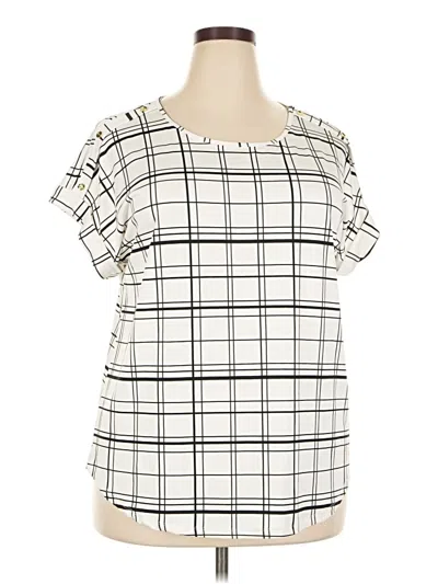 Pre-owned Auw Short Sleeve Blouse In White