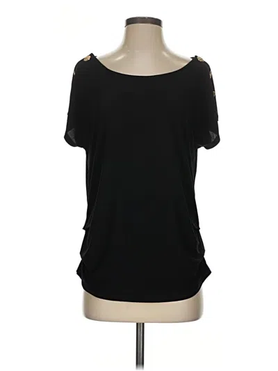Pre-owned Auw Short Sleeve Top Black Scoop Neck Tops