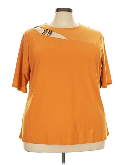 Pre-owned Auw Short Sleeve Top Orange One Shoulder Neckline Tops