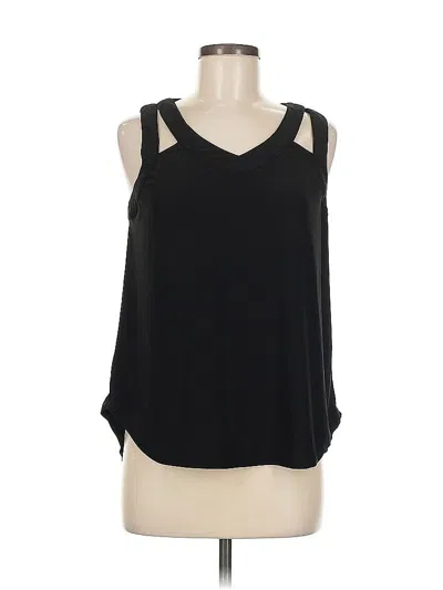 Pre-owned Auw Tank Top Black Cold Shoulder Neckline Tops