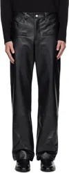 Av Vattev Black Boot Cut Cuff Leather Pants In Black