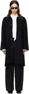 Av Vattev Black Collar Belt Coat In Black