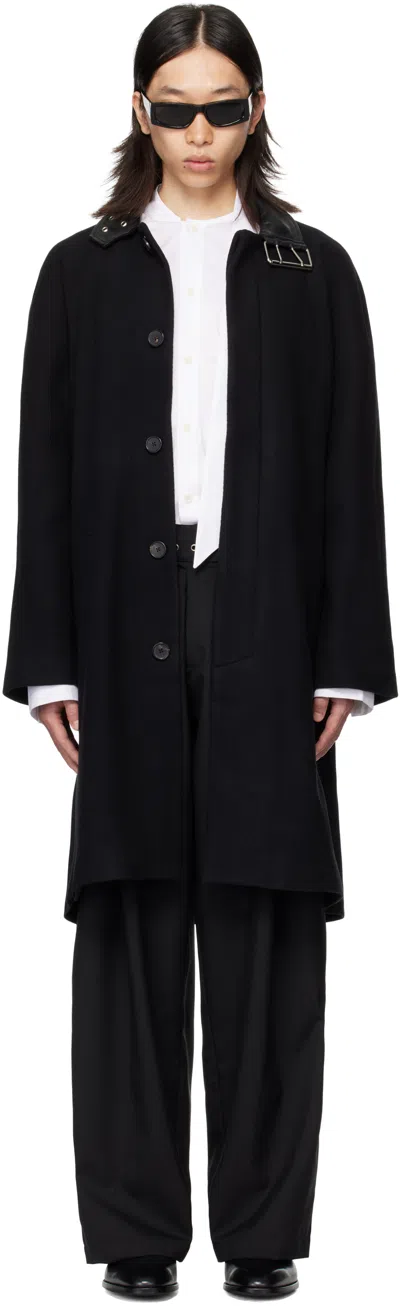 Av Vattev Black Collar Belt Coat