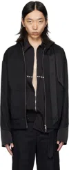 Av Vattev Black Hooded Scarf Jacket In Black