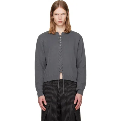 Av Vattev Gray Viper Cardigan In Dark Grey