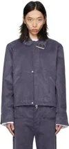 Av Vattev Purple Collar Belt Jacket In Gray