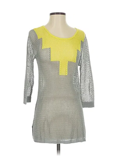 Pre-owned Ava 3/4 Sleeve Top Silver Square Neckline Tops