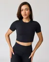 Ava Active Hera Crop T-shirt In Black
