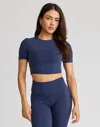 Ava Active Hera Crop T-shirt In Blue