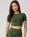 Ava Active Hera Crop T-shirt In Green