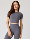 Ava Active Hera Crop T-shirt In Gray