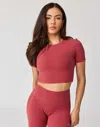 Ava Active Hera Crop T-shirt In Red