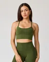 Ava Active Hera Strappy Back Bra In Green