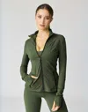 Ava Active Hera Zip Up Jacket In Green