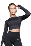 Ava Active Skin Crop Top In Black