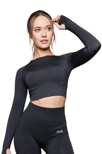 Ava Active Skin Crop Top In Black