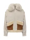 Ava Adore Jacket In Beige Shearling In Pattern