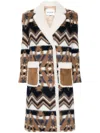 Ava Adore Aztec-pattern Coat In Brown
