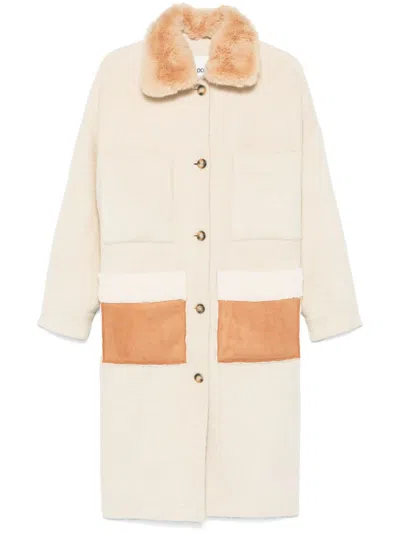 Ava Adore Brushed Coat In Neutrals