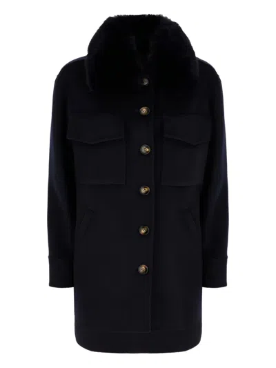 Ava Adore Buttoned-up Single-breasted Coat In Blue