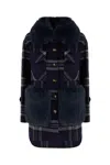 Ava Adore Embroidered Wool And Polyester Coat In Blue