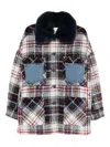 Ava Adore Faux-fur-collar Check-pattern Coat In Multi