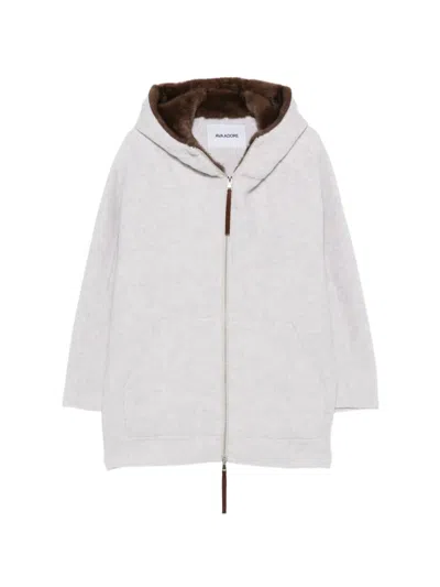 Ava Adore Faux-fur Trim Hooded Coat In Neutral