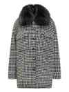 Ava Adore Houndstooth Coat With Collar In Animal Print