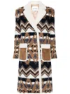 Ava Adore Aztec-pattern Coat In Multicolor