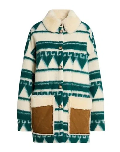 Ava Adore Woman Coat Green Size 2 Polyester In Multi