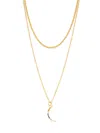 AVA & AIDEN WOMEN'S 14K GOLDPLATED & CUBIC ZIRCONIA MOON PENDANT LAYERED NECKLACE