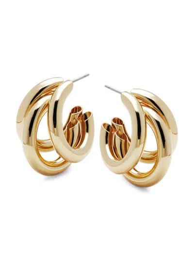 Ava & Aiden Women's 24k Goldplated Half Hoop Earrings In Neutral