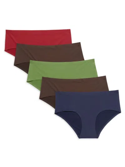 Ava & Aiden Women's 5-pack Hipster Panties In Brown Multicolor