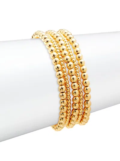 Ava & Aiden Women's 5-piece 12k Goldplated Beaded Bracelet Set