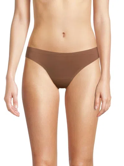 Ava & Aiden Women's No Show Stretch Thong In Brown