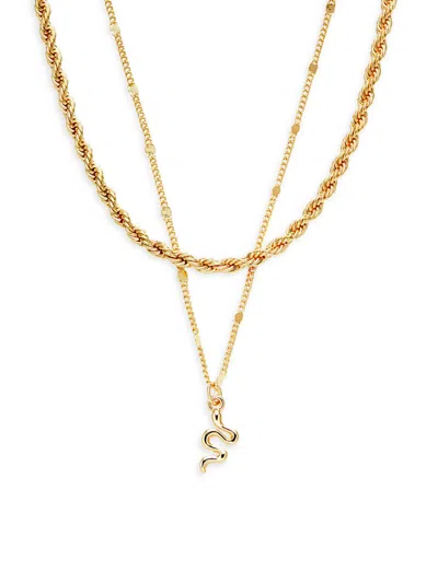 Ava & Aiden Women's Set Of 2 24k Goldplated Necklace Set