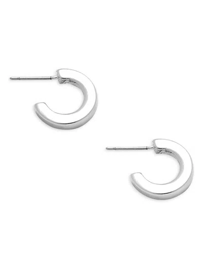 Ava & Aiden Women's Silvertone Half Hoop Earrings In Metallic