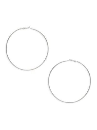 Ava & Aiden Women's Silvertone Plated Hoop Earrings In Metallic