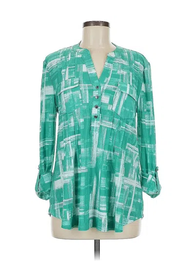 Pre-owned Ava & Grace 3/4 Sleeve Blouse In Blue