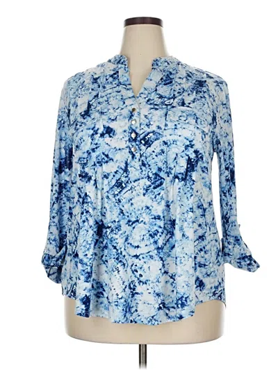 Pre-owned Ava & Grace 3/4 Sleeve Blouse In Blue