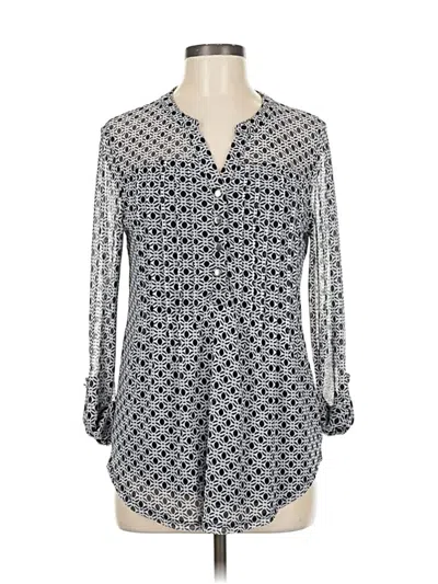 Pre-owned Ava & Grace Long Sleeve Blouse In White