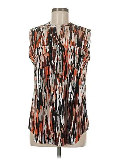 Pre-owned Ava & Grace Sleeveless Blouse In Brown