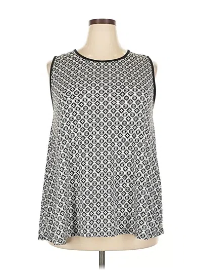 Pre-owned Ava & Grace Sleeveless Top Silver Keyhole Neckline Tops