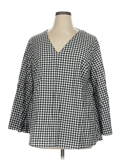 Pre-owned Ava & Viv 3/4 Sleeve Blouse In Black