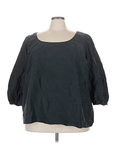 Pre-owned Ava & Viv 3/4 Sleeve Blouse In Black