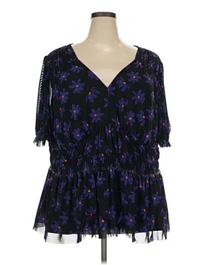 Pre-owned Ava & Viv 3/4 Sleeve Blouse In Black
